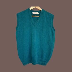 James Pringle Sweater Vest | Teal Wool | Size M | Vintage
